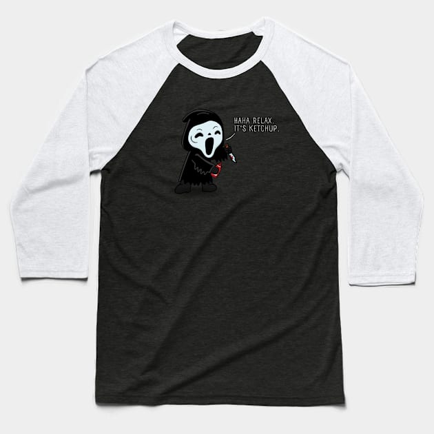 Funny Ghostface Baseball T-Shirt by Bruno Pires